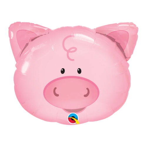 14" Playful Pig Flat Foil Airfill Balloon | Buy 5 Or More Save 20%