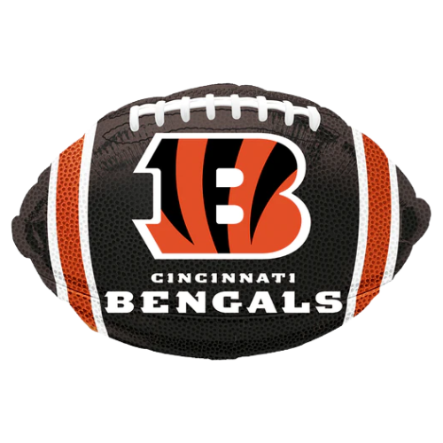 Globo de aluminio de fútbol de la NFL de los Cincinnati Bengals de 17" | Compre 5 o más y ahorre un 20 %