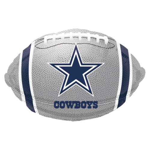 Globo de lámina de fútbol de la NFL plateado de los Dallas Cowboys de 17" | Compre 5 o más y ahorre un 20 %
