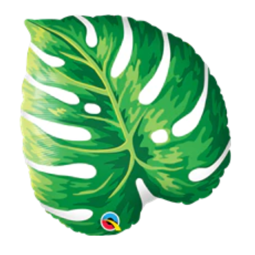 Globo metalizado de filodendro tropical de 21"