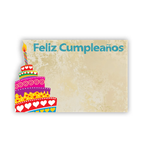 Feliz Cumpleanos Torta Recinto Tarjetas | 50 unidades | Liquidación: hasta agotar existencias