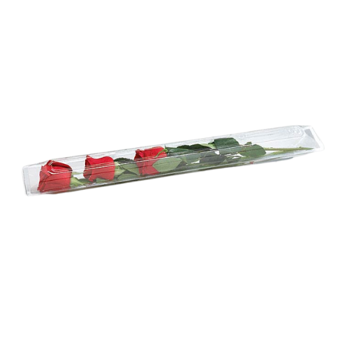 Large Clear Plastic Single Rose/ Flower Gift Box | 100 Pieces Per Package