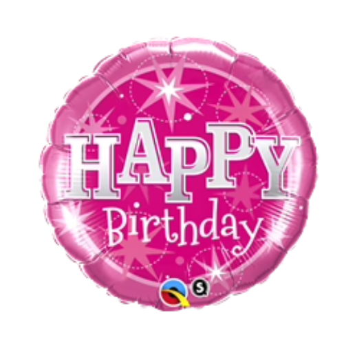 18" Happy Birthday Pink Sparkle Foil Balloon | Buy 5 Or More Save 20%