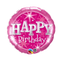 Globo de papel de aluminio brillante rosa Happy Birthday de 18" | Compre 5 o más y ahorre un 20 %