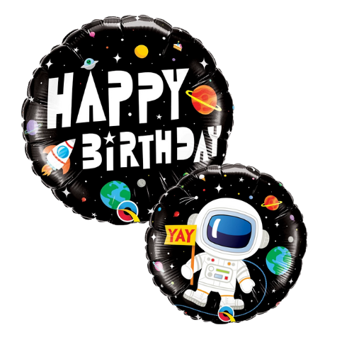 18" Birthday Astronaut Foil Balloon | Buy 5 Or More Save 20%
