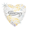 18" Filigree Anniversary Heart Foil Balloon | Buy 5 Or More Save 20%