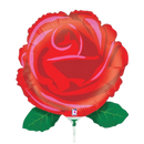 Globo de relleno de aire con una sola rosa roja de 14" (P16) | Compre 5 o más y ahorre un 20 %
