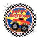 18" Monster Truck Happy Birthday Holographic Foil Balloon | Buy 5 Or More Save 20%