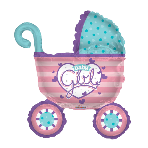 Globo de aluminio con relleno de aire para cochecito de niña de 14" | Compre 5 o más y ahorre un 20 %