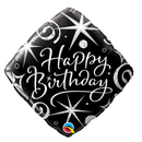 18" Birthday Elegant Sparkles & Swirls Foil Balloon | Buy 5 Or More Save 20%