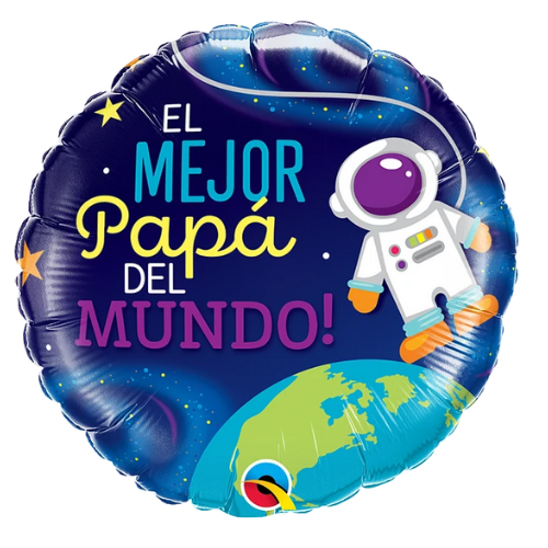 18" Mejor Papa Astronaut Foil Balloon (D) (WSL) | Last Chance - While Supplies Last