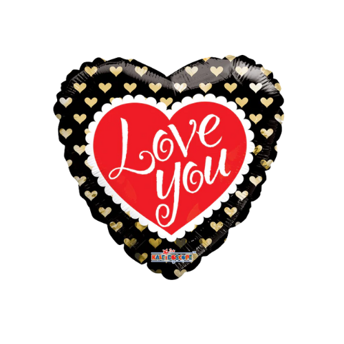 Globo de relleno de aluminio con diseño de corazones dorados I Love You de 9" (P16) | Compre 5 o más y ahorre un 20 %