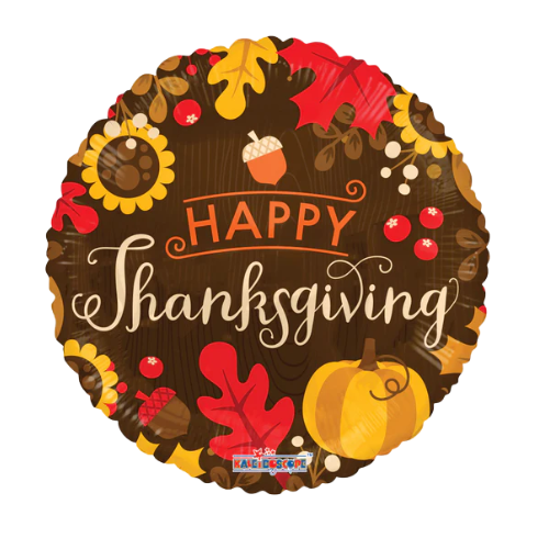 18" Thanksgiving Sunflowers Foil Balloon (P18) | Buy 5 Or More Save 20%