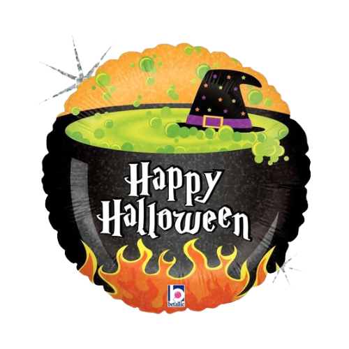 18" Halloween Cauldron Holographic Foil Balloon (WSL) | Clearance - While Supplies Last