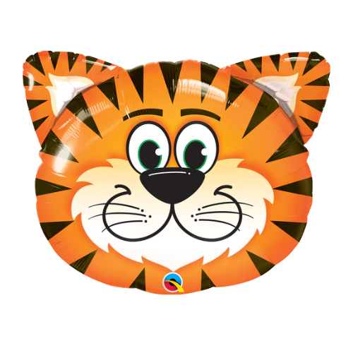 14" Tickled Tiger Flat Foil Airfill Balloon | Buy 5 Or More Save 20%