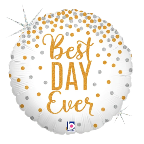Globo de lámina holográfica Best Day Ever de 18" | Compre 5 o más y ahorre un 20 %