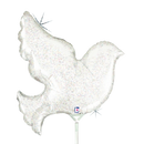 Globo de paloma holográfico blanco perla de 14" | Compra 5 o más y ahorra un 20 %