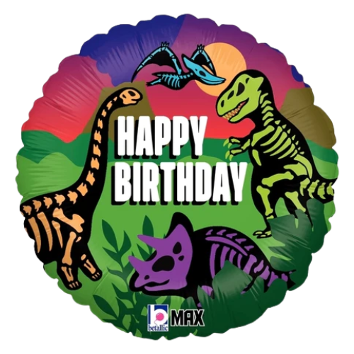 18" Jurassic Birthday Foil Balloon | Buy 5 Or More Save 20%