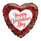 Globo de aluminio con forma de corazón de rosas de San Valentín de 18" (P3) | Compre 5 o más y ahorre un 20 %