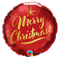 Globo de aluminio rojo con texto dorado Feliz Navidad de 18" (P23) | Compra 5 o más y ahorra un 20 %