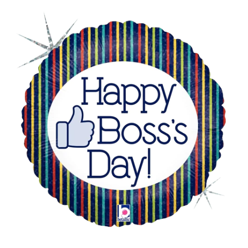 18" Thumbs Up Boss's Day Holographic Foil Balloon (P4) | Buy 5 Or More Save 20%