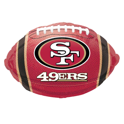 Globo de aluminio de fútbol de la NFL de los San Francisco 49ers de 17" | Compre 5 o más y ahorre un 20 %