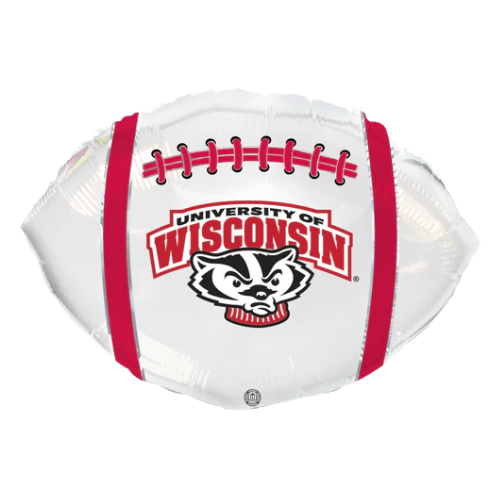 Globo de lámina de fútbol americano universitario de la Universidad de Wisconsin de 21"