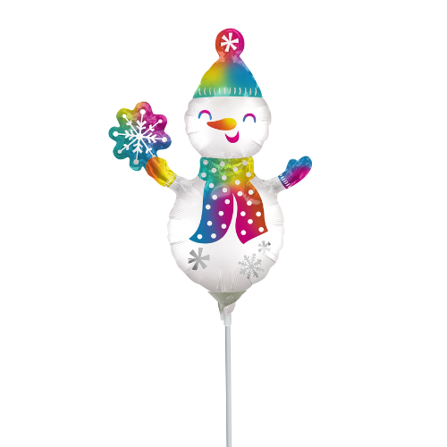 Globo de relleno de aire con lámina de muñeco de nieve satinado de 14" (P23) | Compre 5 o más y ahorre un 20 %