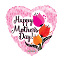 Globo sin papel de aluminio con relleno de aire y tulipanes Happy Mother's Day de 9" (P16) | Compre 5 o más y ahorre un 20 %