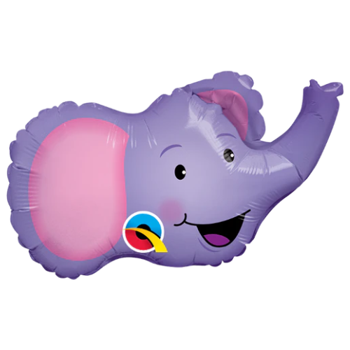 Globo de relleno de aire de lámina plana Elated Elephant (D) de 14" | Compre 5 o más y ahorre un 20 %