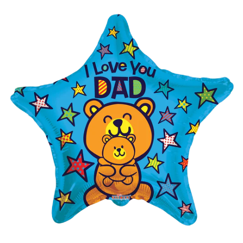 9" Love You Dad Bears Foil Airfill Balloon (P22) | Buy 5 Or More Save 20%