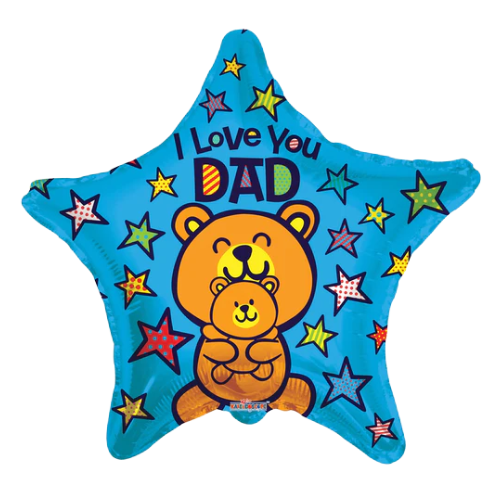 9" Conver Love You Dad Bears Foil Airfill Balloon (S4R2) | Buy 5 Or More Save 20%