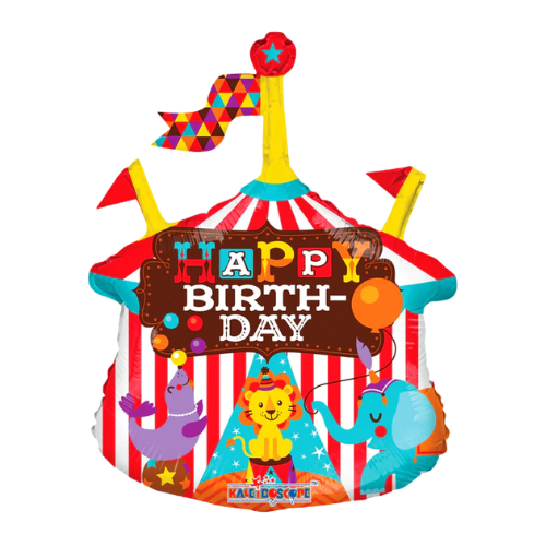 Relleno de aire para globos de aluminio de circo de 14" Happy Birthday | Compre 5 o más y ahorre un 20 %