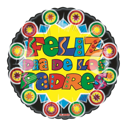 Globo de relleno de aire con borde negro de Feliz Dia De Los Padres (WSL) | Liquidación: hasta agotar existencias