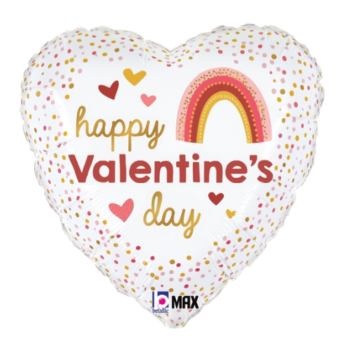 18" Boho Rainbow Valentine Heart Foil Balloon (P4) | Buy 5 Or More Save 20%