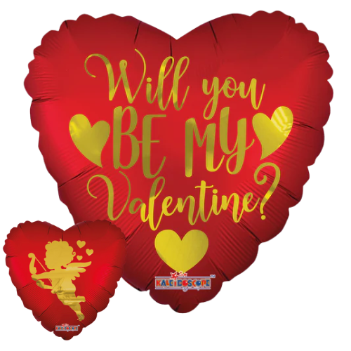 18" Conver Valentine Cupid Heart Matte Foil Balloon (S4R5) | Buy 5 Or More Save 20%