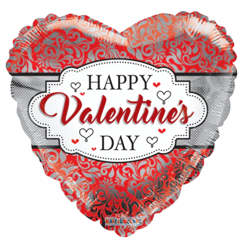 Globo de lámina de corazón con marco Happy Valentine's Day de 18" (P4) | Compra 5 o más y ahorra un 20 %