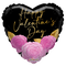 18" Roses and Script Letters Heart Foil Balloon (P4) | Buy 5 Or More Save 20%