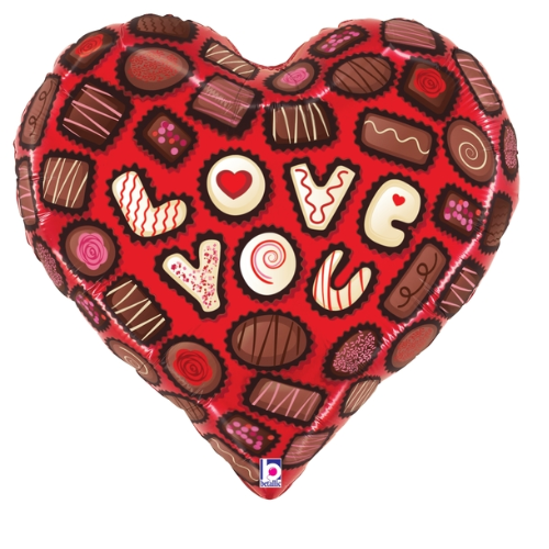 23" Love You Chocolates Heart Foil Balloon (P13)