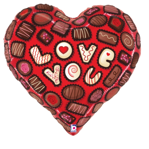23" Love You Chocolates Corazón Foil Globo (P5)