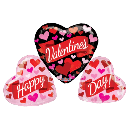 Pancarta de San Valentín de 36" y globo con forma de corazón (P11) | 5 unidades