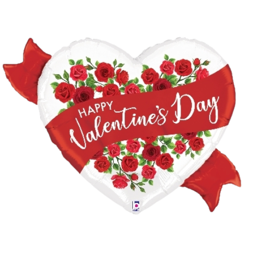 29" Satin Red Roses Valentine Foil Balloon (P8)