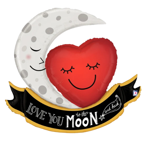 29" Vintage Moon & Back Love Foil Balloon (P13)