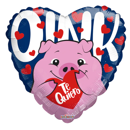 18" Oink Te Quiero Heart Balloon (WSL)
