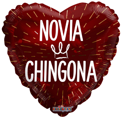 18" Novia Chingona Heart Foil Balloon (P17) | Buy 5 Or More Save 20%