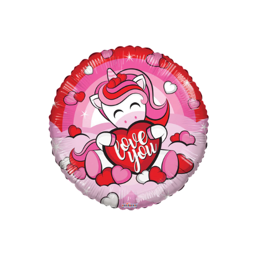 9" Love Unicorn With Hearts Globo Airfill sin aluminio (P16) | Compre 5 o más y ahorre 20 %