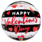 22" Valentine's Day Black Stripes Qualatex Bubble Balloon (WSL)