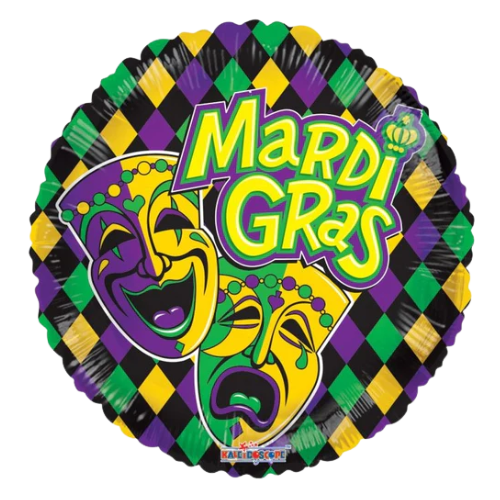 18" Mardi Gras Mask Shape Foil Balloon (P24) | Buy 5 Or More Save 20%