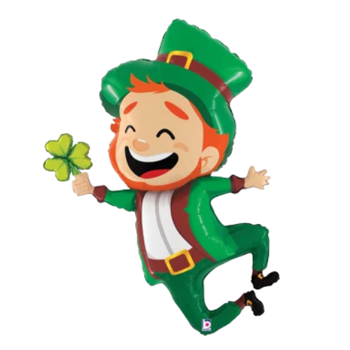 Globo metalizado del día de San Patricio de duende saltador de 39" (P24)