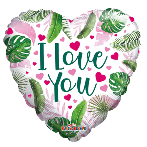 18" Love Hearts And Leaves Foil Balloon (WSL)